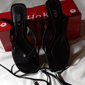 Black lace up sandals